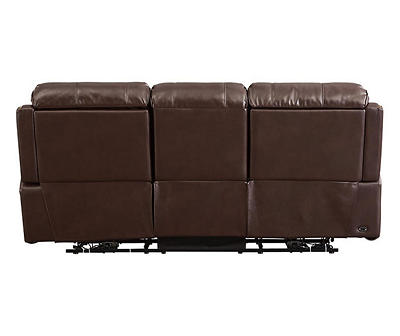 Signature Design By Ashley Latimer Brown Faux Leather Power Reclining Sofa