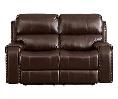 Latimer Brown Faux Leather Power Reclining Loveseat