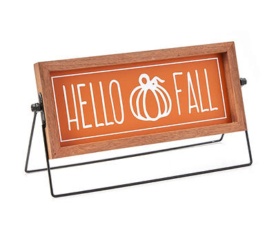 Harvest Meadow "Hello Fall" Framed Tabletop Decor with Stand