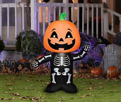 Airblown 3.5' Inflatable LED Pumpkin Skeleton