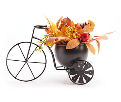 Autumn Air Fruit Foliage in Metal Tricycle