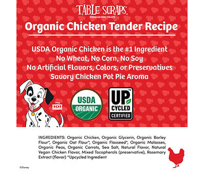 Table Scraps 101 Dalmatians Organic Chicken Tender Upcycled Jerky Dog Treats, 5 oz.