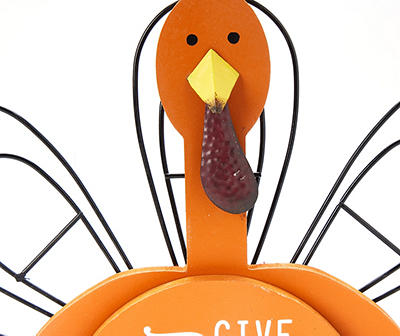 Autumn Air "Give Thanks" Turkey Pumpkin Tabletop Decor