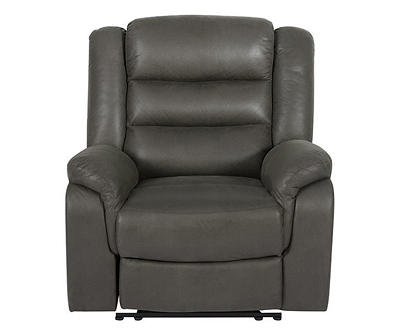 Welota Gray Faux Leather Recliner