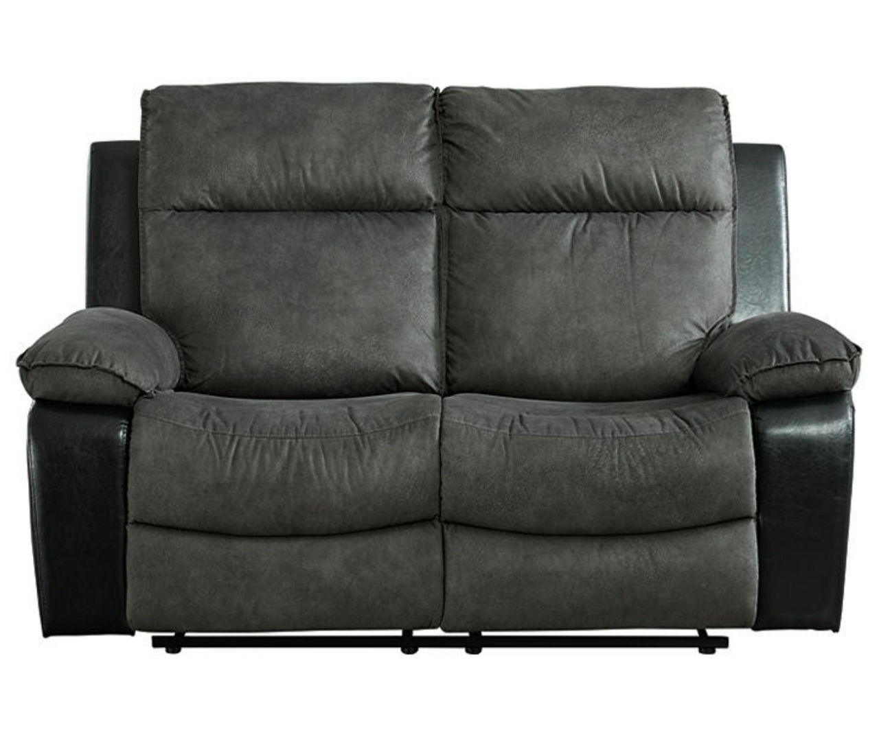 Faux leather store reclining loveseat