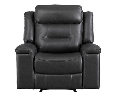 McAdoo Charcoal Faux Leather Zero Wall Power Recliner