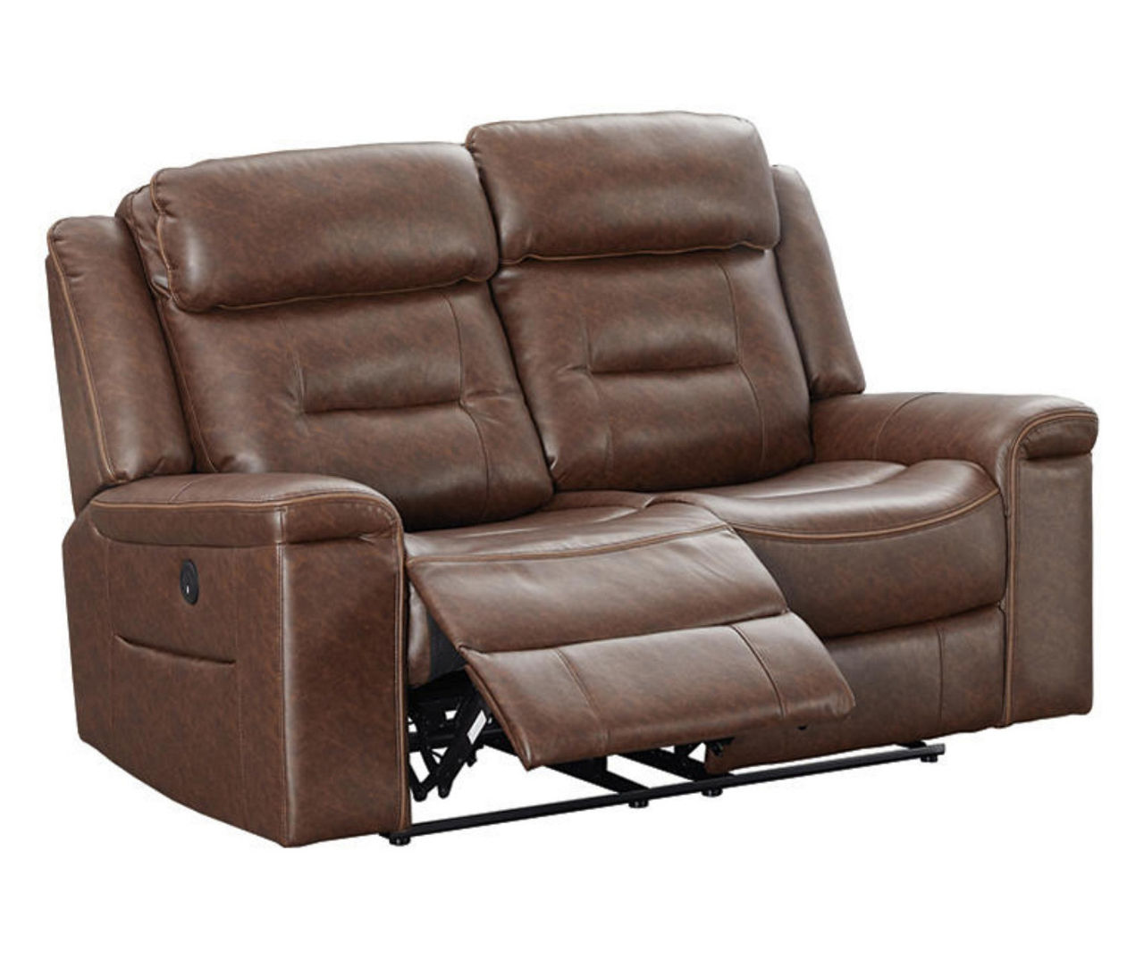 Signature Design By Ashley McAdoo Caramel Faux Leather Power Reclining Loveseat Big Lots