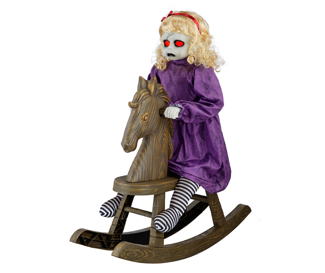 36 Haunted Doll on Rocking Horse LED Animated Decor