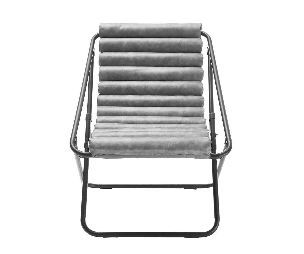 Real Living Gray Vegan Leather Rib Folding Chair Big Lots