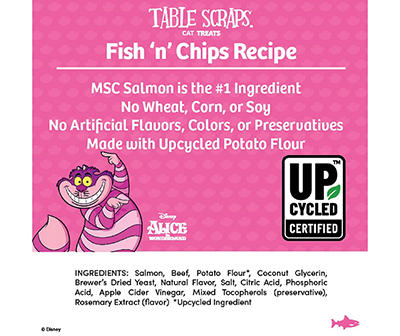 Table Scraps Alice in Wonderland Fish 'N' Chips Upcycled Meaty Cat Treats, 3 oz.