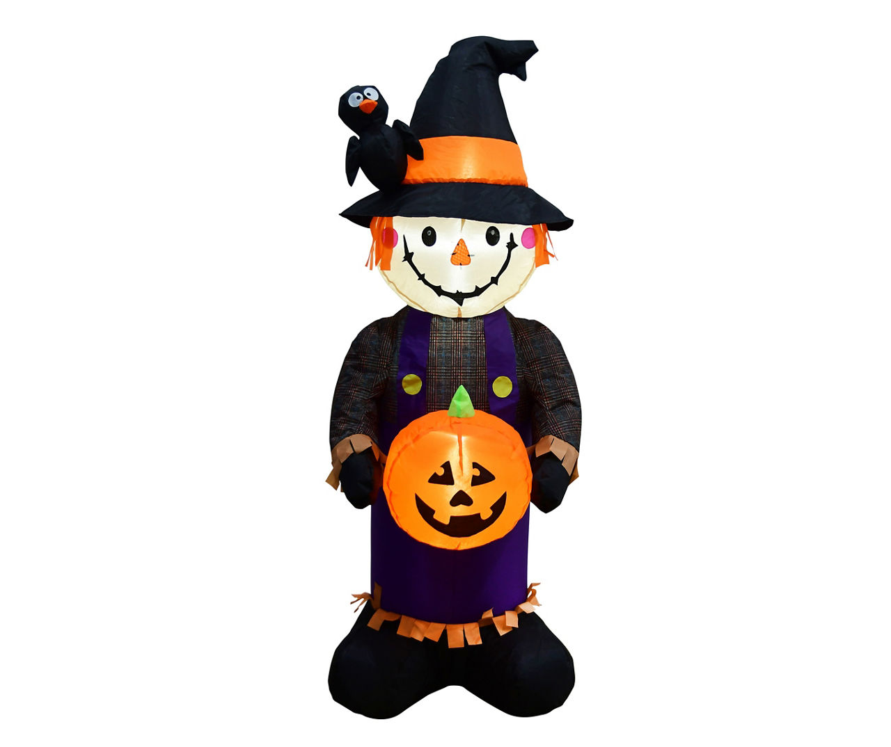 4' Inflatable LED Scarecrow, Pumpkin & Bird Big Lots