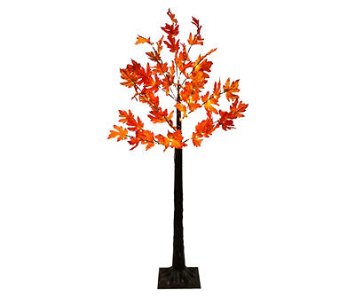 4' Red Maple Leaf LED Tree