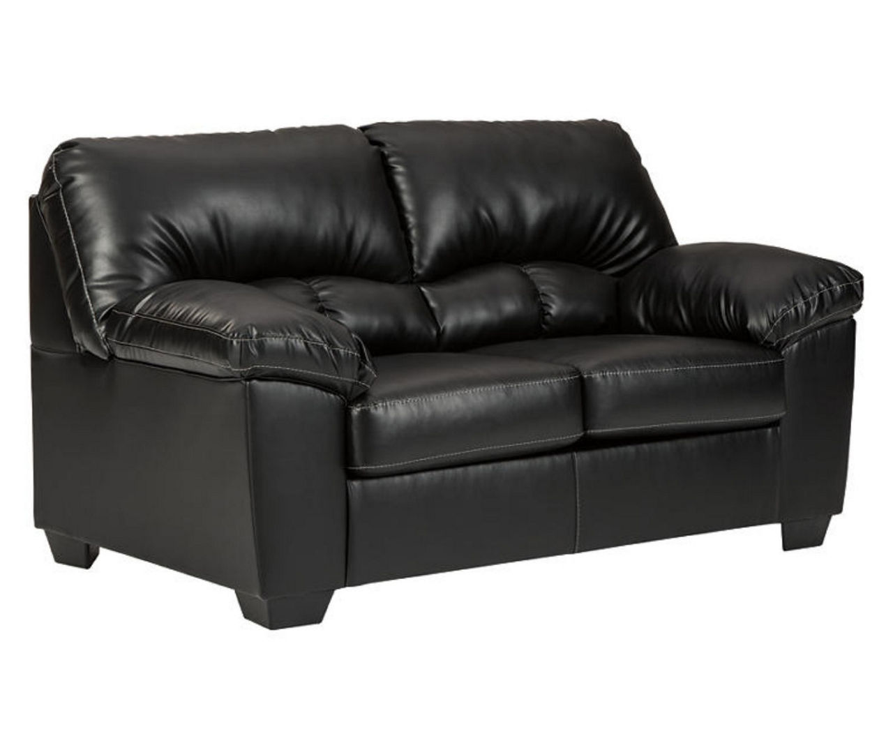 Leather store black loveseat