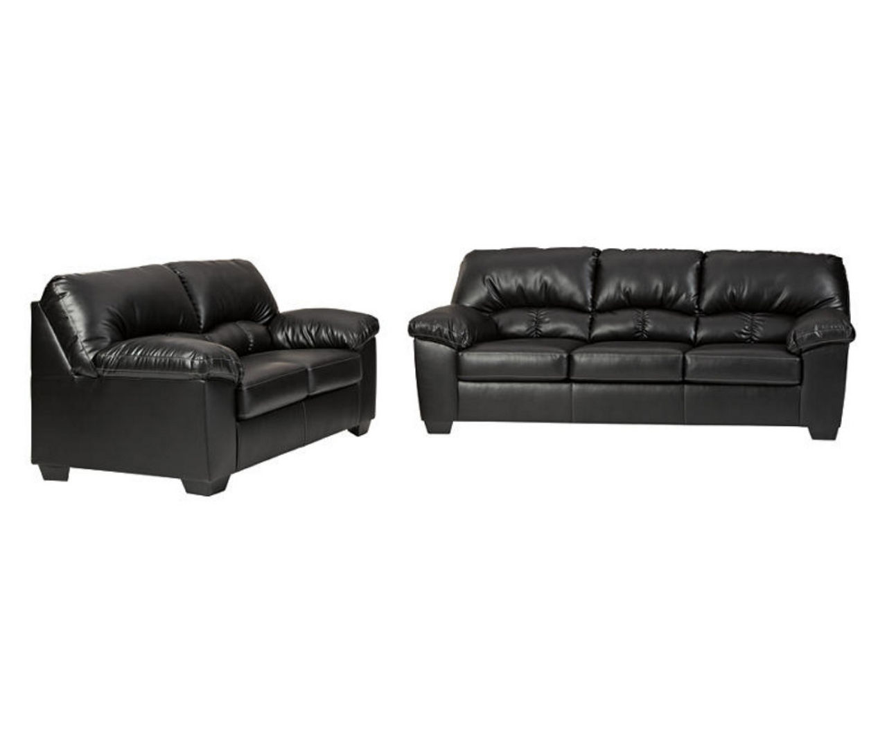Brazoria Black Faux Leather Loveseat