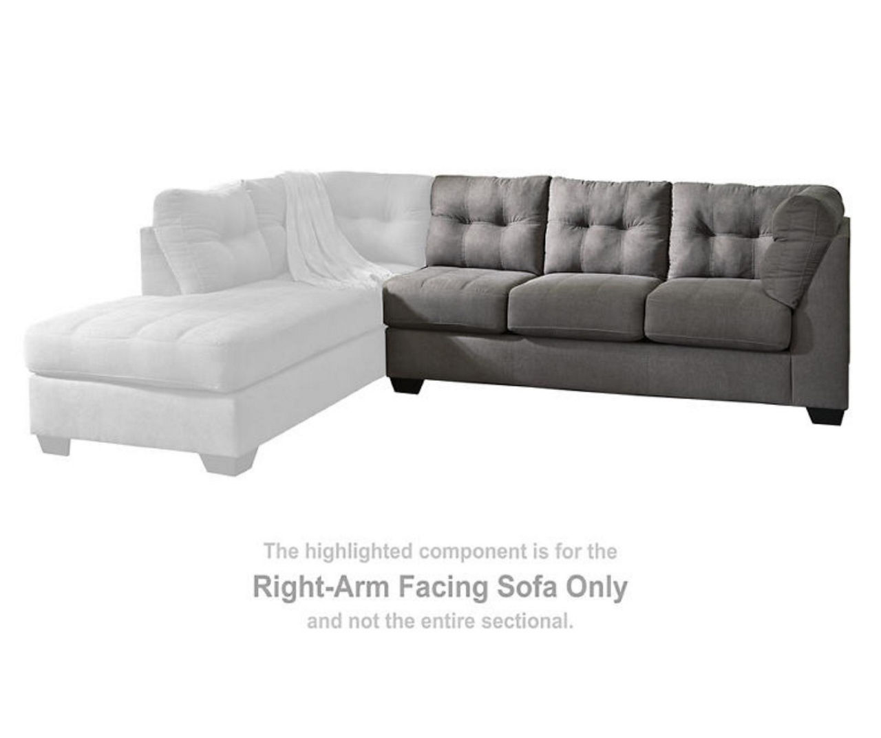 Signature Design By Ashley Maier Charcoal Right-Arm-Facing Sofa Piece ...