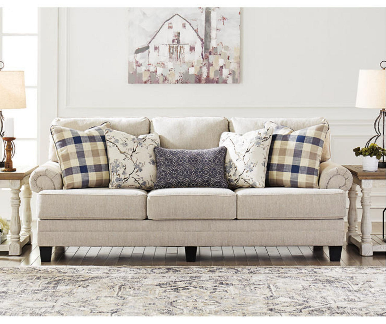 Ashley on sale linen sofa