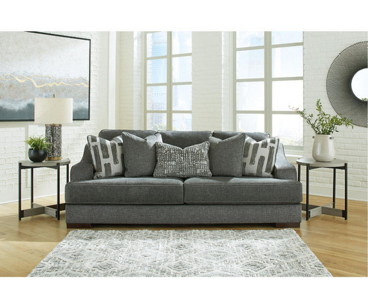 Signature Design By Ashley Lessinger Gray Sofa