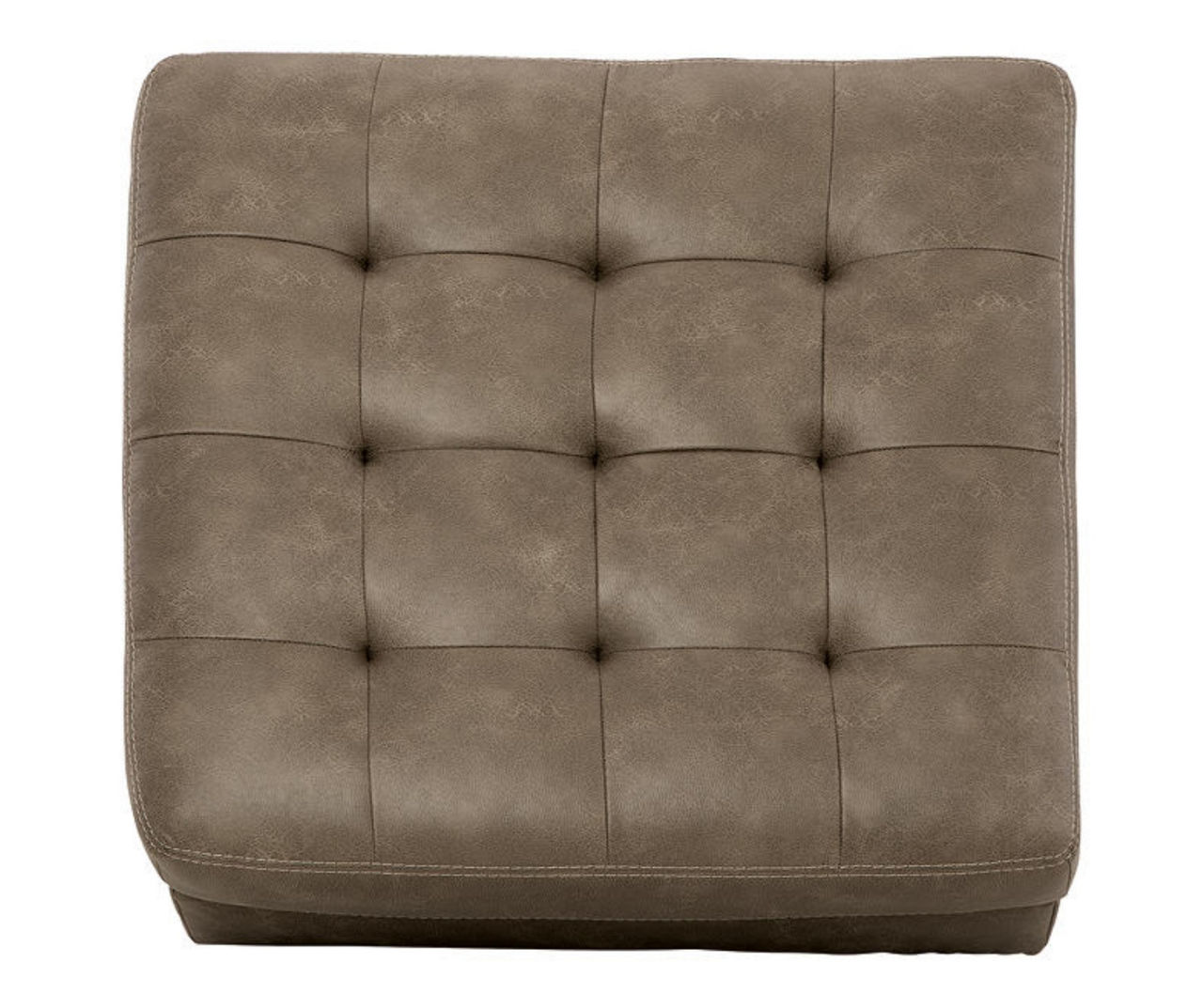 Keskin Brown Faux Leather Oversize Accent Ottoman