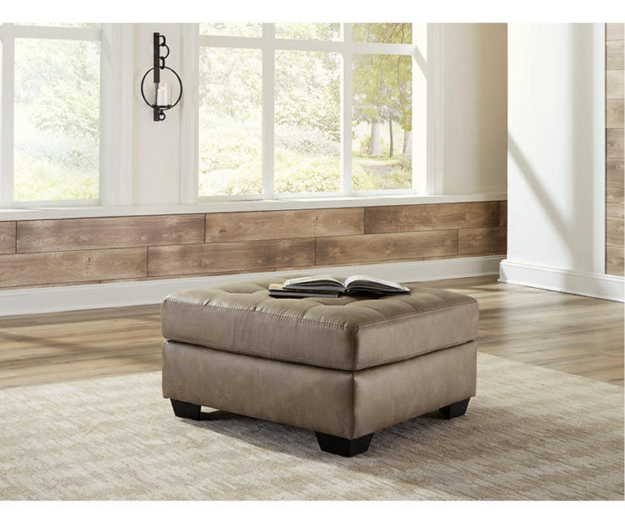 Signature Design By Ashley Keskin Brown Faux Leather Oversize Accent