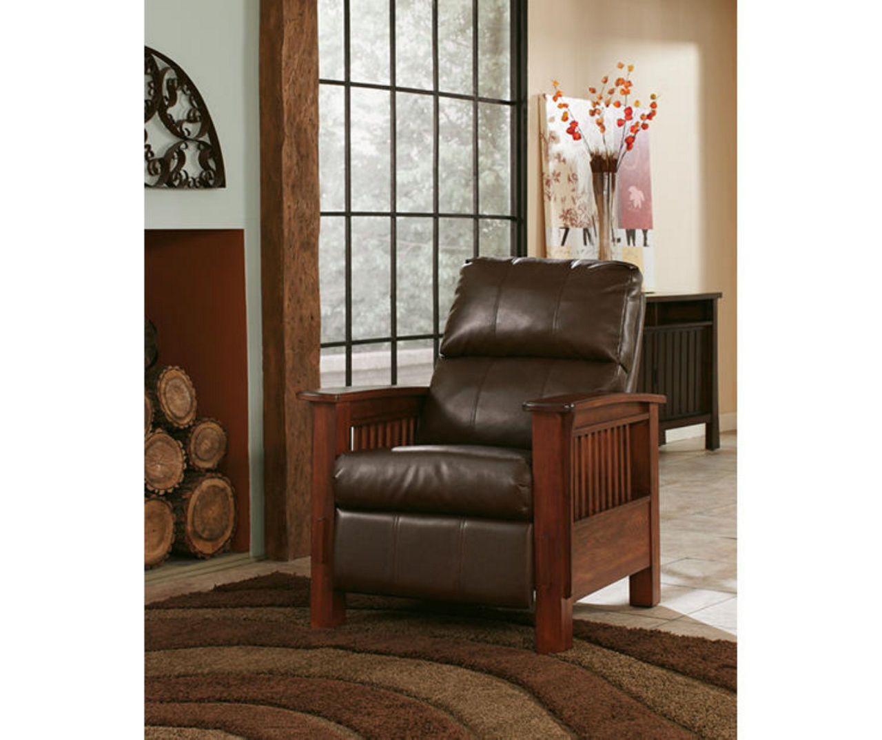 Santa Fe Brown Faux Leather Recliner