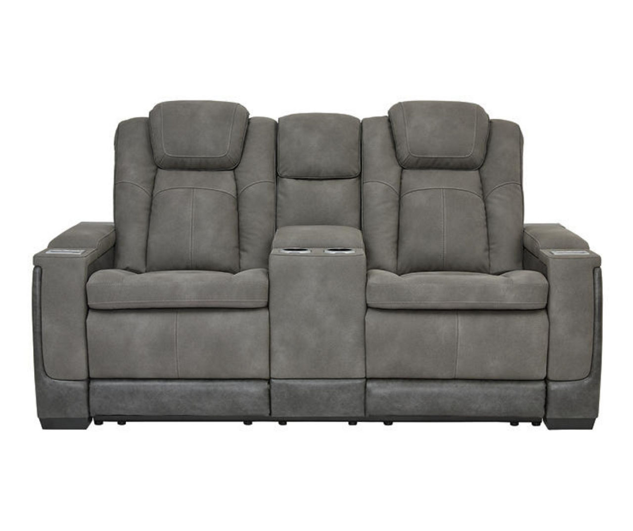 Signature Design By Ashley Next Gen DuraPella Slate Power Zero Gravity Reclining Console Loveseat with USB Charging Big Lots