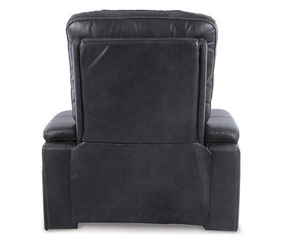 Composer Black Faux Leather Power Recliner