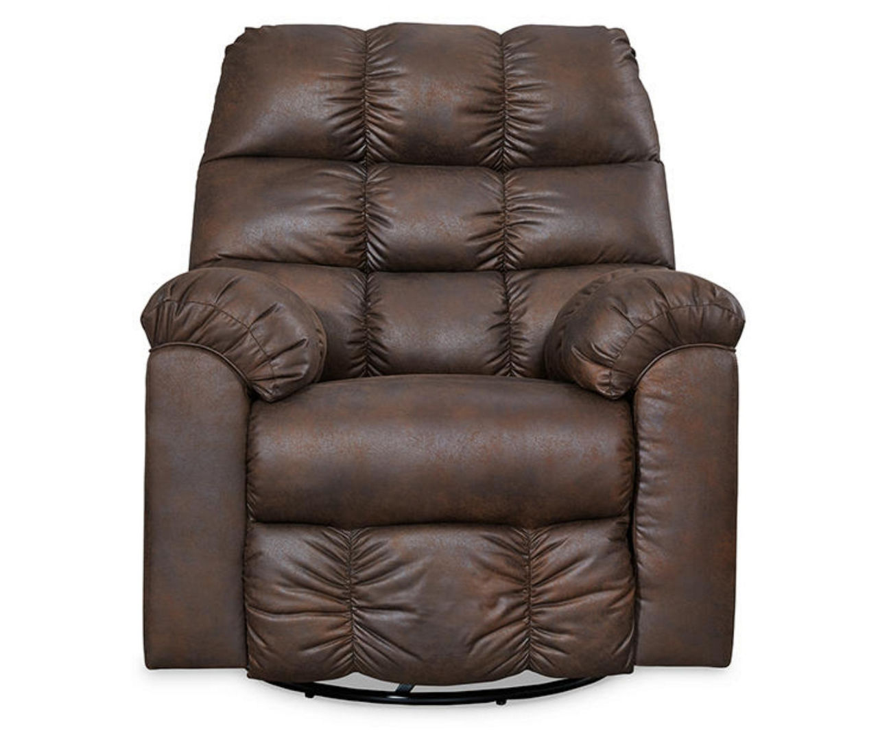 Signature Design By Ashley Derwin Nut Faux Leather Swivel Glider