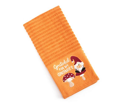 "Grateful for my Gnomies" Orange Kitchen Towel