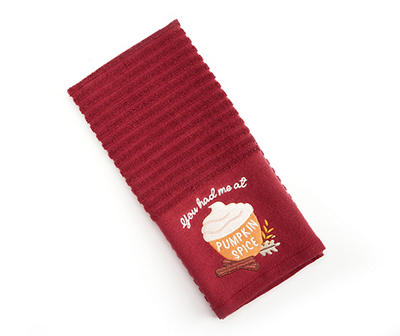 "You Had Me At Pumpkin Spice" Red Latte Kitchen Towel