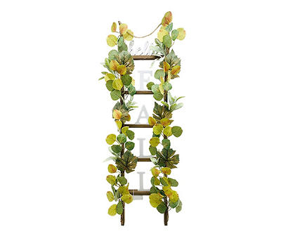 Harvest Meadow "Hello Fall" Greenery Ladder LED Hanging Wall Decor