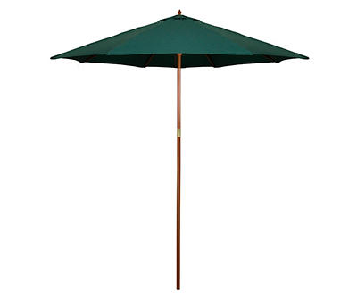 8.5' Green Market Wood Patio Umbrella