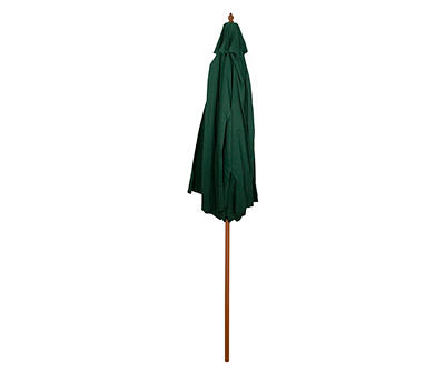 8.5' Green Market Wood Patio Umbrella