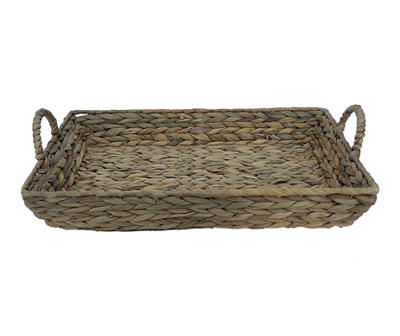 Brown Water Hyacinth Woven Decorative Tray, (16
