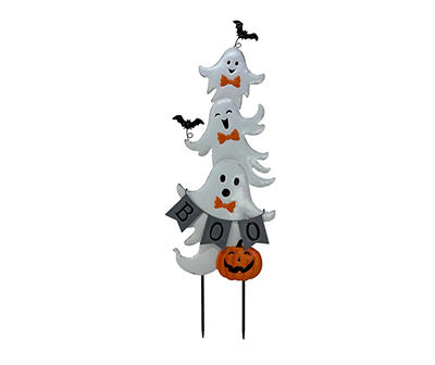 Let's Party Pumpkin 35" Ghost Stack with "Boo" Sign Yard Stake