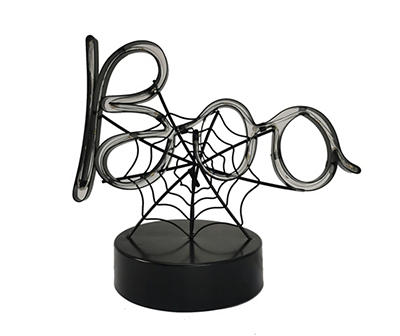 Let's Party Pumpkin "Boo" Spider-Web LED Tabletop Light