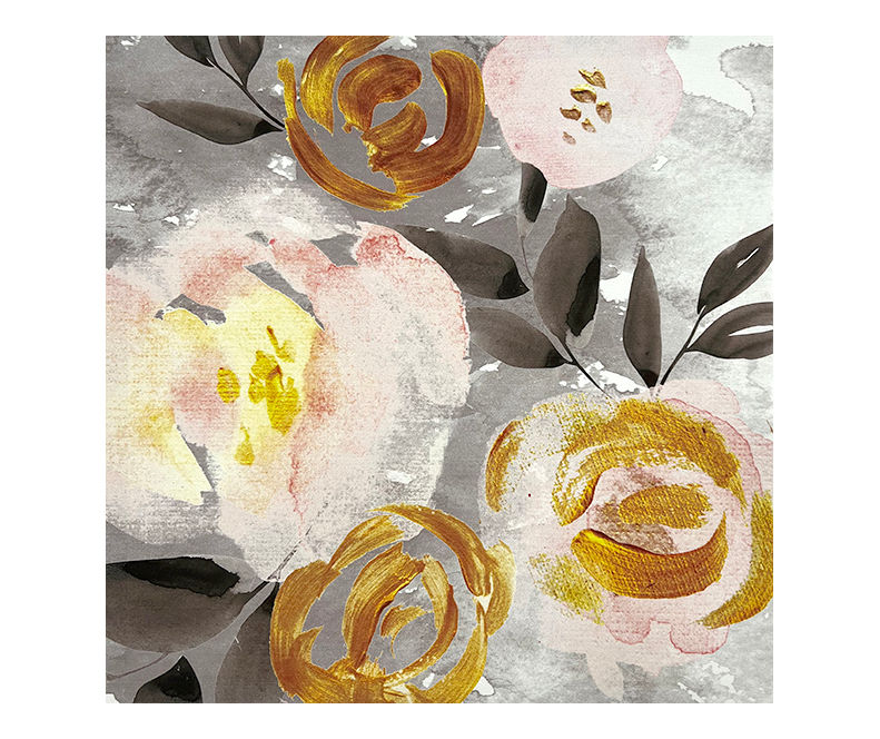 Gray Golden Blush Blooms I Canvas Art Big Lots