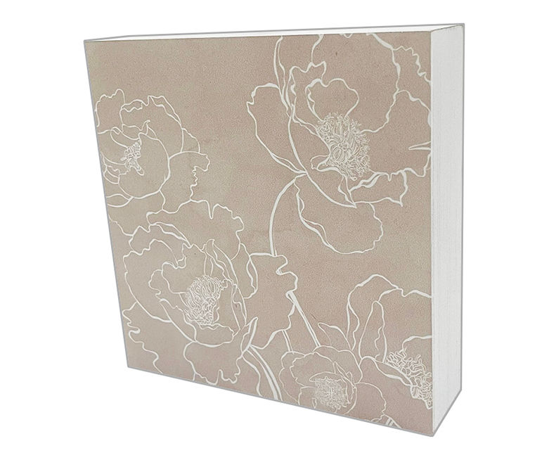 Brown Peonies Box Top Decorative Plaque
