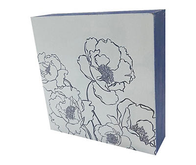 Blue Peonies Box Top Decorative Plaque
