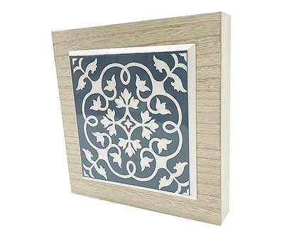 Blue Tile I Box Top Decorative Plaque