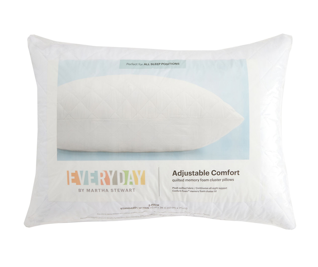 Martha Stewart Medium Firm 2-Pack Feather Euro Pillow Inserts, White