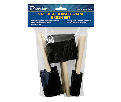 High Density Foam Paint Brushes, 9-Count