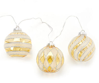 Silver & Gold Ornament LED Light Set, 60-Lights