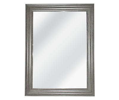 Gray Wood-Look Rectangle Mirror