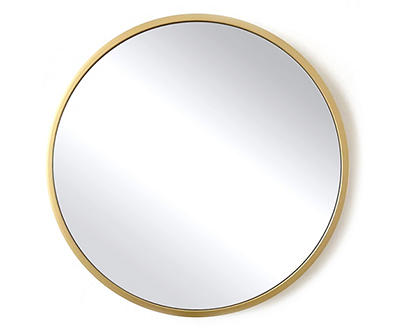 Gold Frame Round Wall Mirror, (18")
