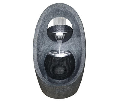 Gray Modern LED Water Fountain