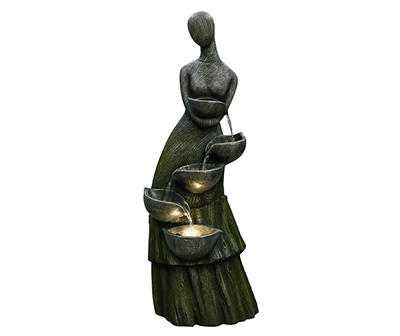 Faceless Woman 5-Tier LED Water Fountain