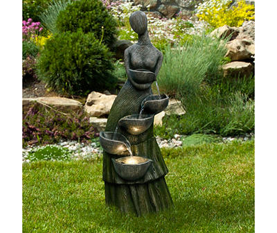 Faceless Woman 5-Tier LED Water Fountain