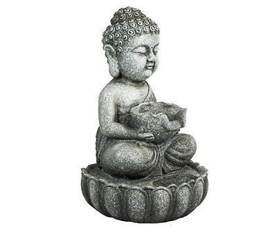 Buddha Holding Leaf LED Water Fountain
