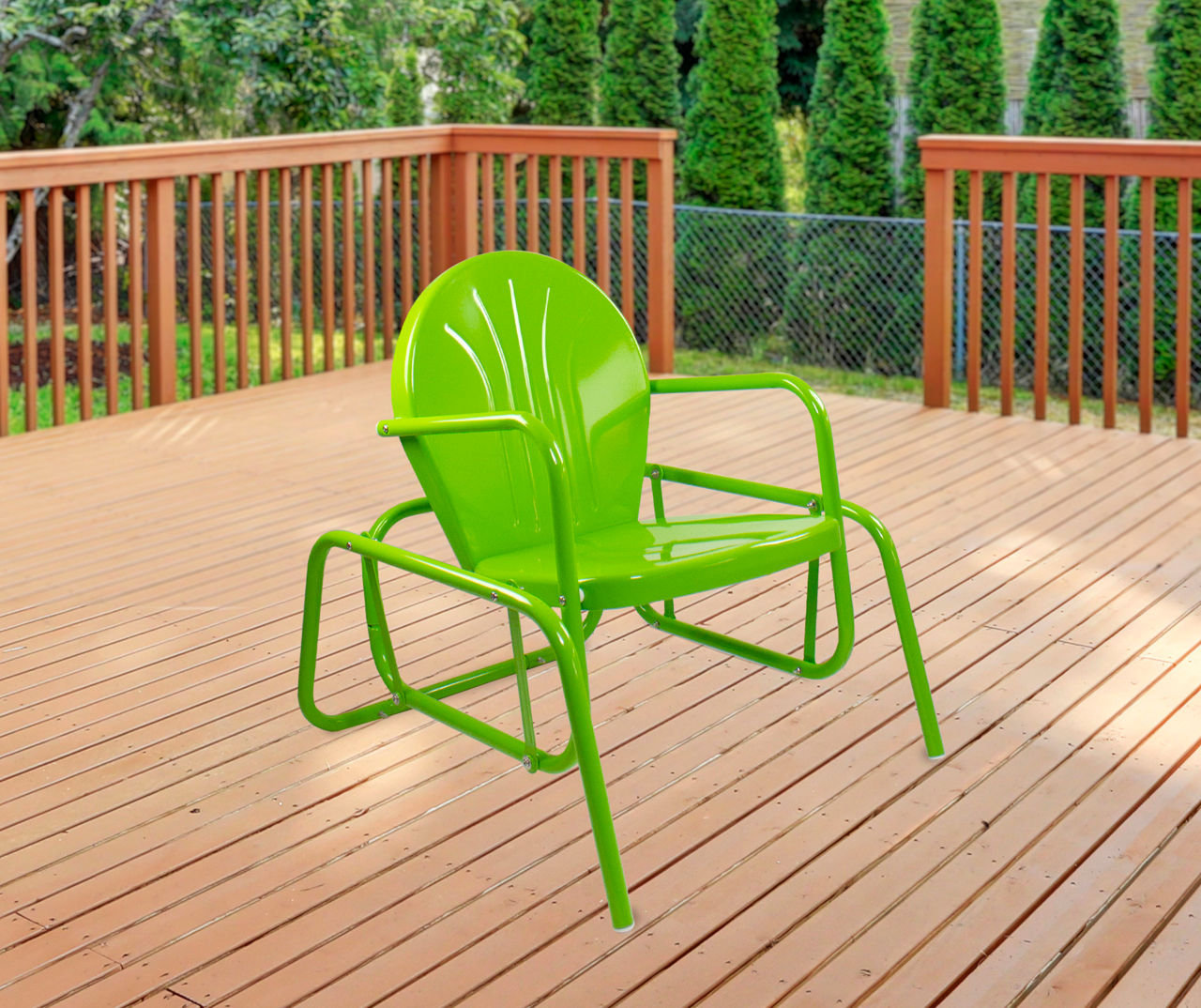 Green metal patio discount chairs