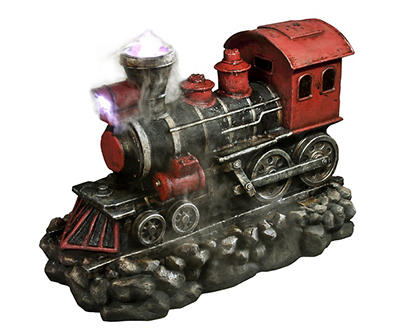 Red & Black Vintage Train LED Water Fountain